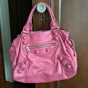 Balenciaga Pink covered hardware city bag
